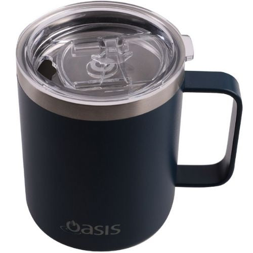 2x Oasis 400ml Vacuum Insulated Travel Mug w/ Lid Double Wall Coffee Cup - Navy