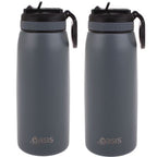 2 x Oasis 780ml Stainless Steel Insulated Drink Bottle w/ Sipper Straw - Steel