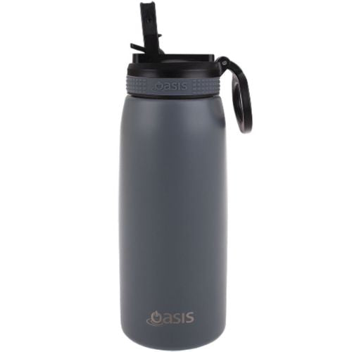 2 x Oasis 780ml Stainless Steel Insulated Drink Bottle w/ Sipper Straw - Steel