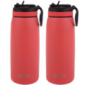 2x Oasis 780ml Stainless Steel Insulated Drink Bottle w/ Sipper Straw - Coral
