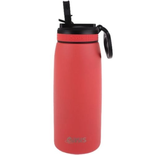 2x Oasis 780ml Stainless Steel Insulated Drink Bottle w/ Sipper Straw - Coral