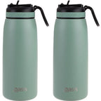 2x Oasis 780ml Stainless Steel Insulated Drink Bottle w/ Sipper Straw Sage Green