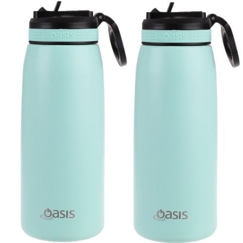 2x Oasis 780ml Stainless Steel Insulated Drink Bottle with Sipper Straw - Mint