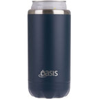 2 x Oasis Double Wall Vacuum Insulated Can Cooler Stainless Steel, 330ml - Navy