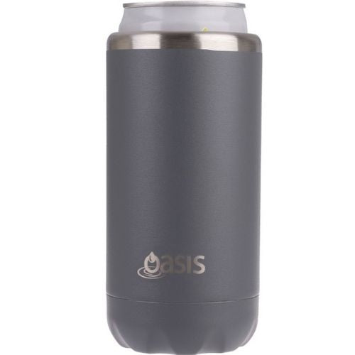 2 x Oasis Double Wall Vacuum Insulated Can Cooler Stainless Steel, 330ml - Steel