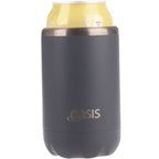 2 x Oasis Double Wall Vacuum Insulated Can Cooler Stainless Steel, 375ml - Steel