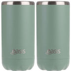 2 x Oasis Double Wall Vacuum Insulated Cooler For Can/Bottle 330ml - Sage Green
