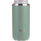 2 x Oasis Double Wall Vacuum Insulated Cooler For Can/Bottle 330ml - Sage Green