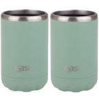 2 x Oasis Double Wall Vacuum Insulated Cooler For Can/Bottle 375ml - Sea Green