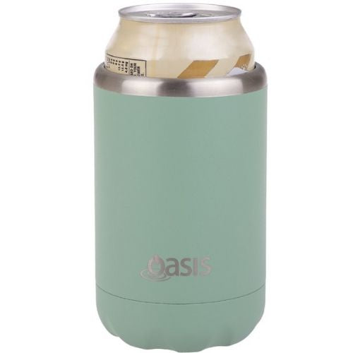 2 x Oasis Double Wall Vacuum Insulated Cooler For Can/Bottle 375ml - Sea Green