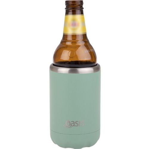 2 x Oasis Double Wall Vacuum Insulated Cooler For Can/Bottle 375ml - Sea Green