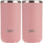 2x Oasis Double Wall Vacuum Insulated Cooler For Can or Bottle 330ml, Coral Cove