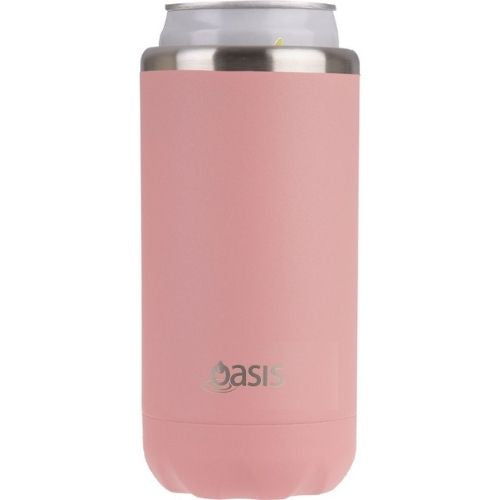 2x Oasis Double Wall Vacuum Insulated Cooler For Can or Bottle 330ml, Coral Cove