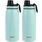2x Oasis Stainless Steel Insulated Sports Water Bottle 780ml w/ Screw Cap - Mint