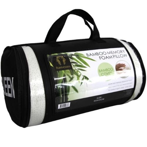 2 x Ramesses Bamboo Memory Foam Pillow Hypoallergenic Pillows For All Seasons