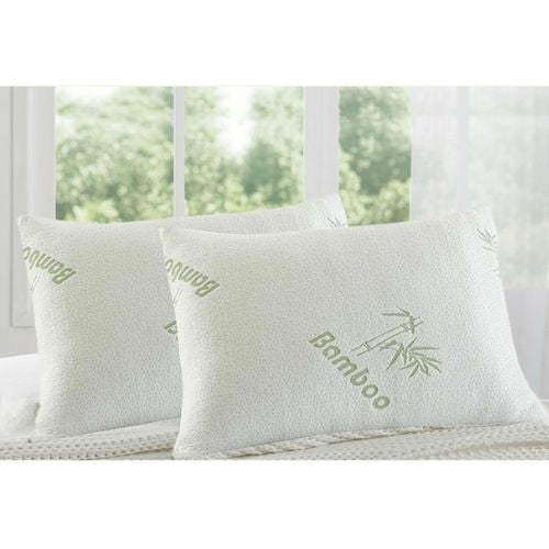 2 x Ramesses Bamboo Memory Foam Pillow Hypoallergenic Pillows For All Seasons