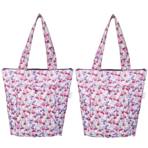 2 x Sachi Insulated Market Tote Folding Portable Shopping Carry Bag - Gumnuts