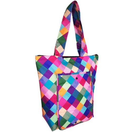 2 x Sachi Insulated Market Tote Folding Portable Shopping Carry Bag - Harlequin