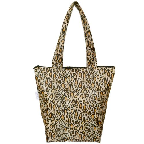 2x Sachi Insulated Market Tote Folding Portable Shopping Carry Bag Leopard Print