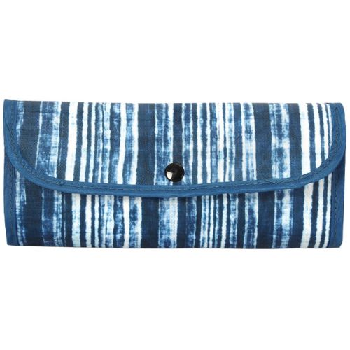 2x Sachi Insulated Market Tote Folding Portable Shopping Carry Bag, Blue Stripes