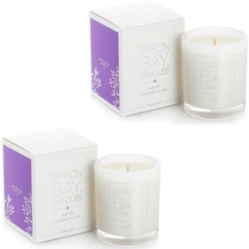 2 x Byron Bay Soy Candles - Uplift - Aniseed, Grapefruit, Clary Sage, Bergamot
