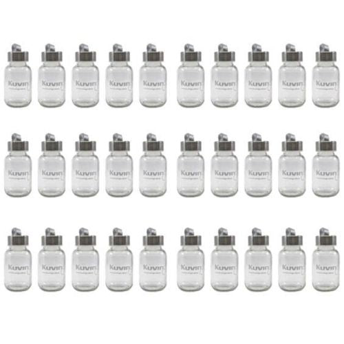 30 x 150ml Cafe Series Glass Bottles with Stainless Steel Carry Lid & Cases