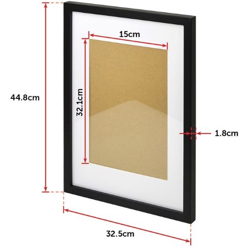 3Pcs Photo Frames Collage Black Rectangular A3 Picture Frame Wall Set Home Decor