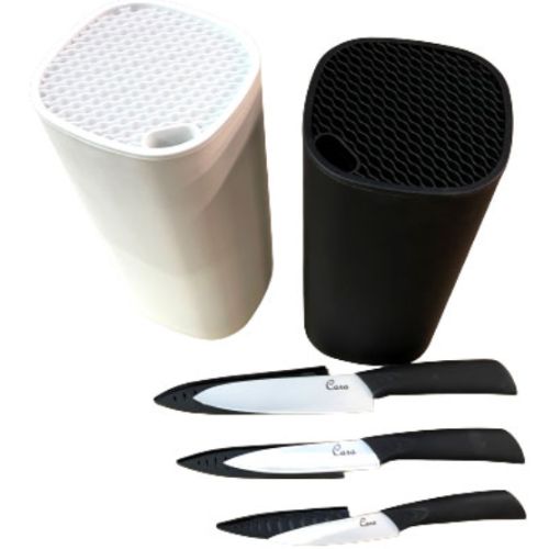 3 Piece Cara Chef Ceramic Knife Set + FREE White OR Black Knife Holder