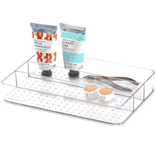 3 x Madesmart Stackable Clear Tray Drawer Organiser Makeup Vanity Storage Trays