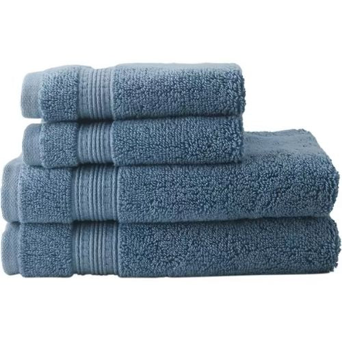 4 Pack Towel Sets Cotton Soft Highly Absorbent Hand Face Towels Washcloths, Blue
