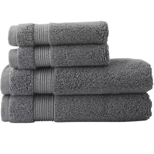 4 Pack Towel Sets Cotton Soft Highly Absorbent Hand Face Towels Washcloths, Grey