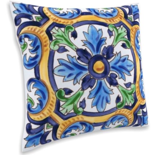 4X Mojo Cushion Cover Throw Pillow Case 45x45cm, Capri Blue Design - Polyester