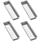 4x Madesmart Narrow Storage Bin Utensil Tray Kitchen Drawer Organiser, Soft Grey