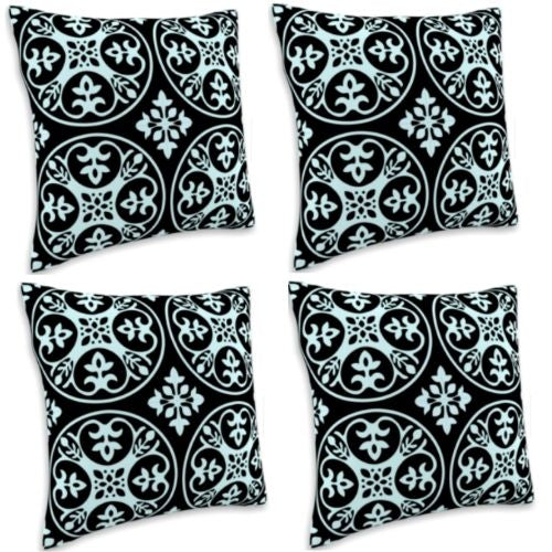 4 x Mojo Cushion Covers Square Pillowcase 45cm Marrakesh Navy Throw Pillow Cases