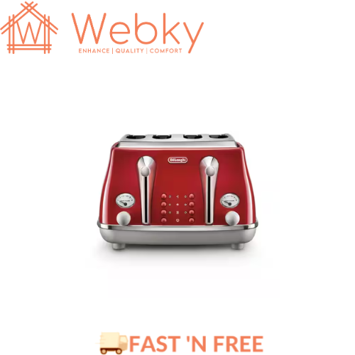 Icona Capitals 4 Slice TOASTERS Red