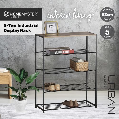 5 Tier Industrial Display Rack Modern Design Shelf Organiser Storage Shelves