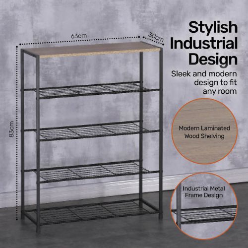 5 Tier Industrial Display Rack Modern Design Shelf Organiser Storage Shelves