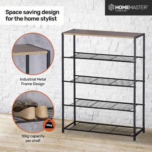 5 Tier Industrial Display Rack Modern Design Shelf Organiser Storage Shelves