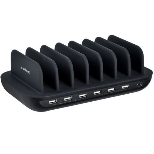 7 Port Charging Station Multi-Device 60W USB-C & USB-A w/ Phone & Tablet Holder