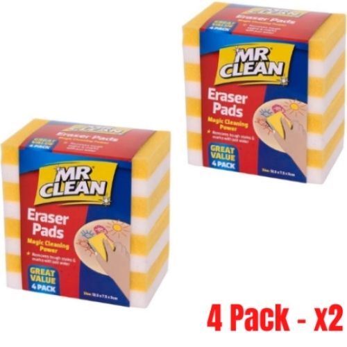 8 x Mr Clean Melamine Eraser Cleaning Pads Kitchen Cleaning Sponge