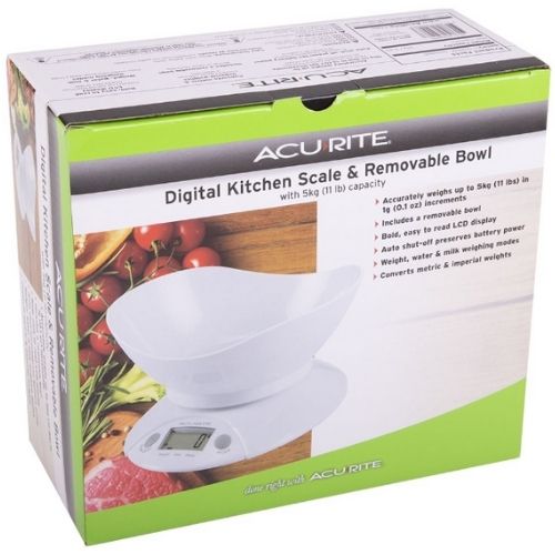 Acurite Digital Kitchen Scale w/ Bowl 1g/5kg Electronic Balance Food Weight