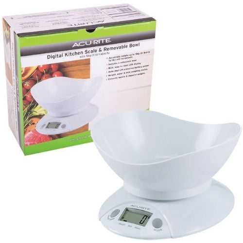 Acurite Digital Kitchen Scale w/ Bowl 1g/5kg Electronic Balance Food Weight