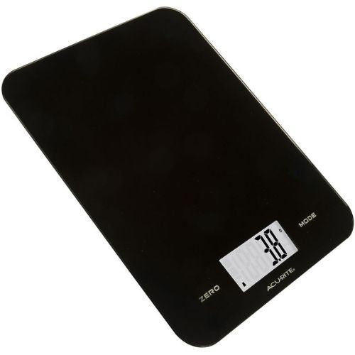 Acurite Large Slim Line Glass Digital Kitchen Food Measure Scale 1g/8kg Black