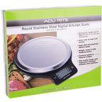 Acurite Round Stainless Steel Digital Scale 1g/5kg Kitchen Food Weighting Black