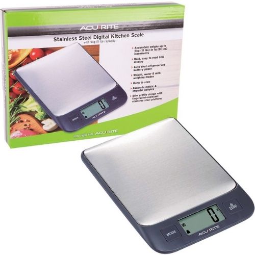 Acurite Stainless Steel Digital Kitchen Scale 1g/5kg Electronic Balance Weight