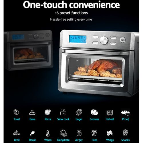 Air Fryer Convection Oven 20L Multifunctional Fryers LCD Digital Display, Silver