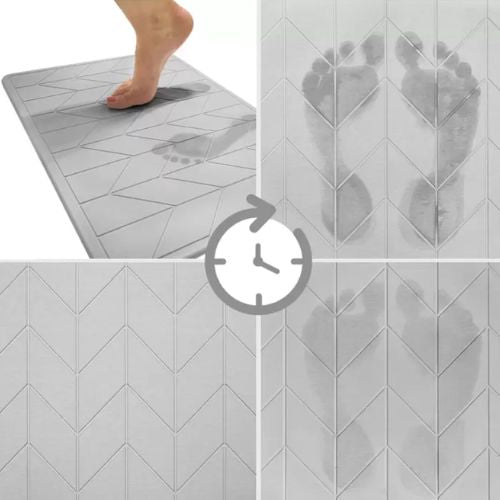 Algodon Dri Bath Stone Bathroom Shower Water Absorbing Mat - Light Grey
