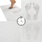 Algodon Dri Bath Stone Bathroom Shower Water Absorbing Mat - Natural White