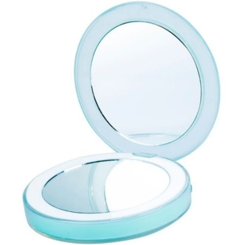 Allure Chic Rechargeable Compact Mirror Portable For Handbag & Purse - Teal Blue