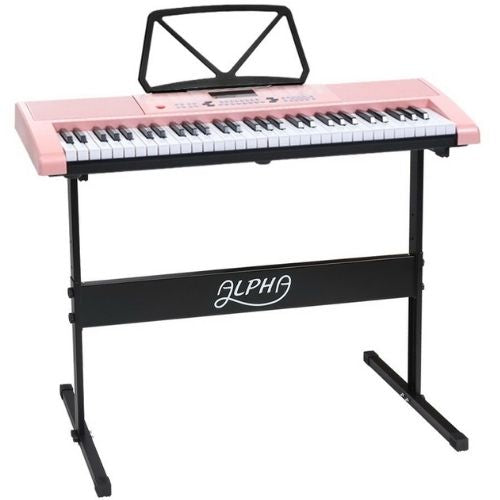 Alpha Electronic Piano 61 Key Lighted Keyboard LED Electric Holder Music Stand